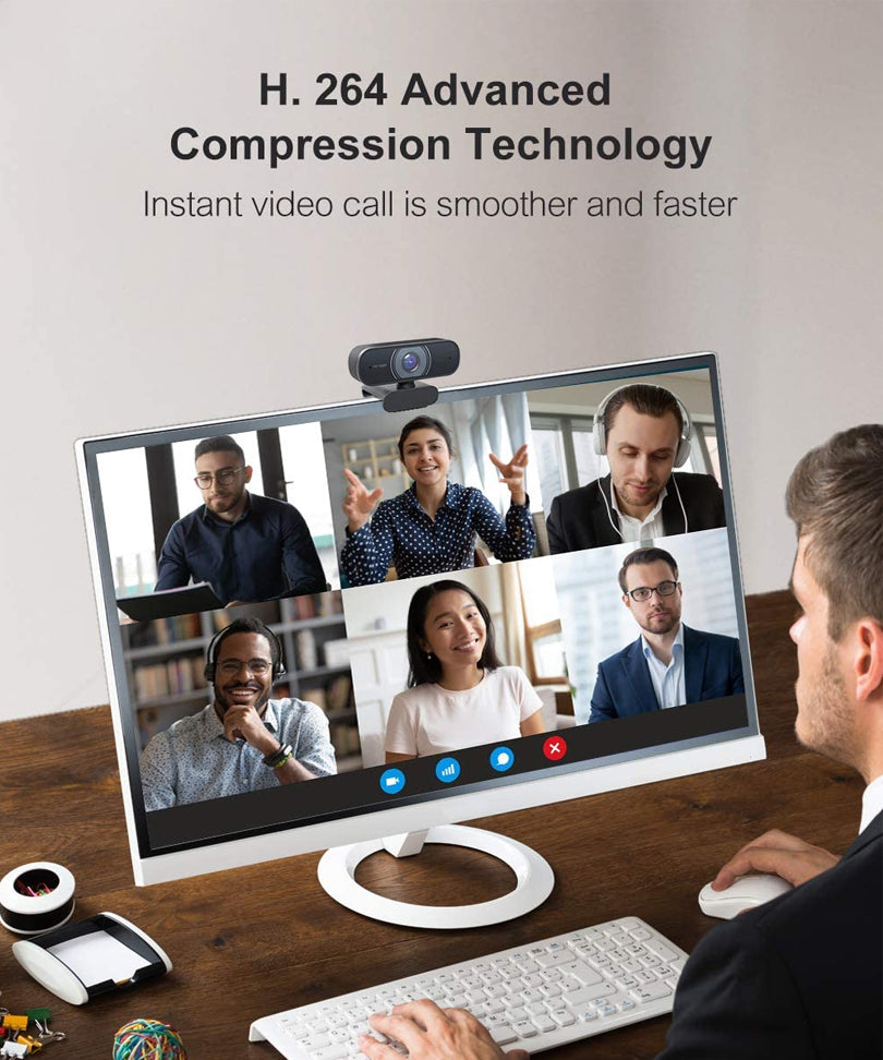 Webcam Full HD 1080p CW100 Crosstour con Microfono Incorporato